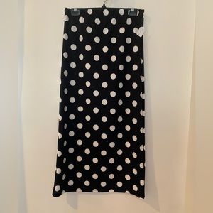 34 inch Black White Polka Dot Skirt.